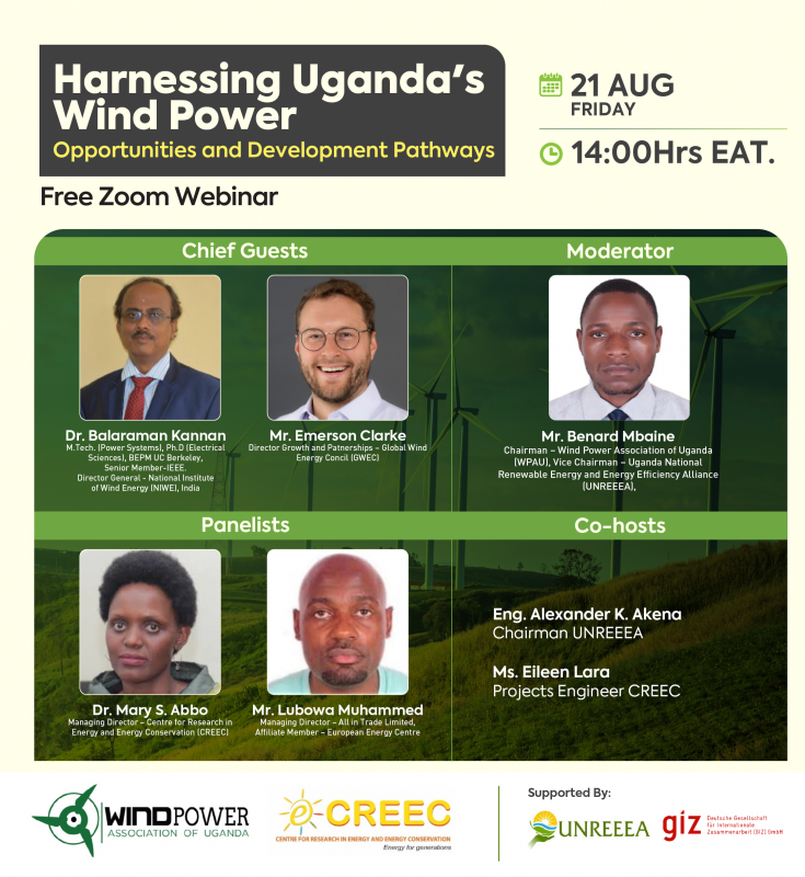 Webinar Invitation on “Harnessing Uganda’s Wind Power: Opportunities and Development Pathways”